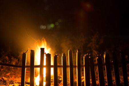 GLUTINOUS RICE ROASTED IN BAMBOO JOINTS aroma and warmth of a fire in winter. Thailand delicious local seasonal food.の写真素材