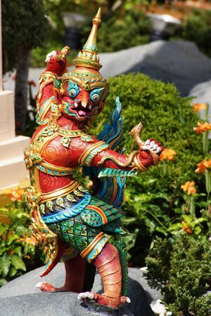 Thai Creatures statue from legend of Mysterious forest in Thai Royal Crematoriumの写真素材