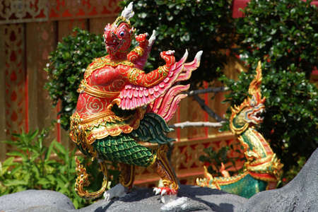 Thai Creatures statue from legend of Mysterious forest in Thai Royal Crematoriumの写真素材
