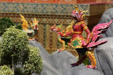 Thai Creatures statue from legend of Mysterious forest in Thai Royal Crematoriumの写真素材