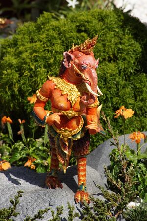Thai Creatures statue from legend of Mysterious forest in Thai Royal Crematoriumの写真素材