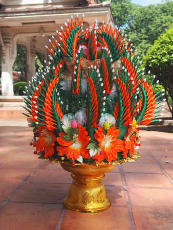 Thai handmade flowers baisri の写真素材