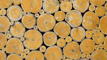 Reclaimed wood wall Paneling art. Design of orange brown wood texture background.