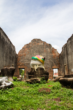 The ancient monument in the great palace of King Narai is so beautiful at Lopburi, Thailand.のeditorial素材