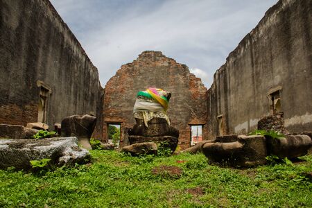 The ancient monument in the great palace of King Narai is so beautiful at Lopburi, Thailand.のeditorial素材