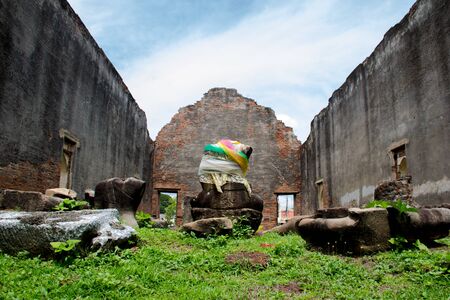 The ancient monument in the great King Narai Palace at Lopburi, thailand.のeditorial素材