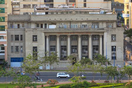 Ho Chi Minh City, Vietnam - March 08 2015 : Vietnam state bank building in downtown of Hochiminh city. It was branch of Banque de l'Indochine in France domination and built in 1875).のeditorial素材