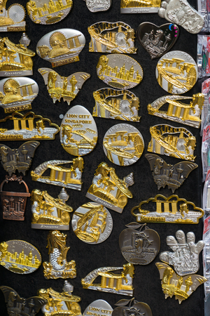 Singapore, Singapore - September 11 2016 : Souvenir in gift shops at China town, Singaporeのeditorial素材