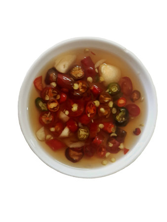 Chili and garlic in the fish sauceの写真素材