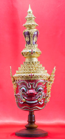 Giant mask for Khon, Traditional Thai performanceの写真素材