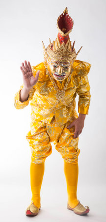 Khon dress, Traditional Thai performance dressの写真素材