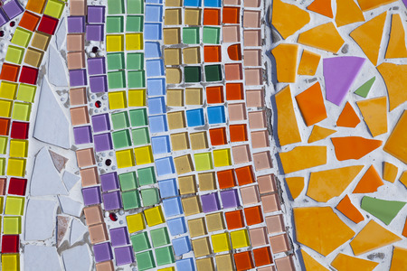 Colorful ceramic wallの写真素材