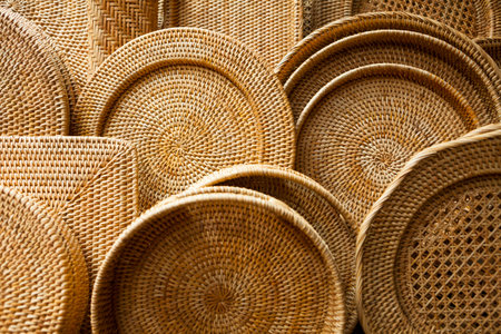 Close up of basketryの写真素材