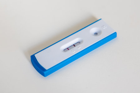 Positive covid 19 home testの写真素材