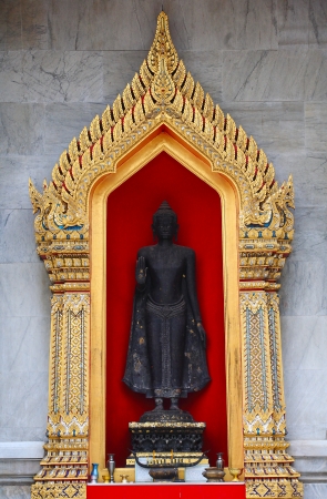Buddha statue Red surfaceの写真素材