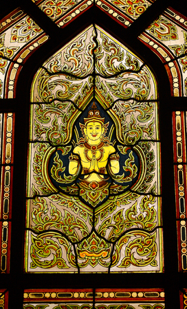 window temple Thailandの写真素材