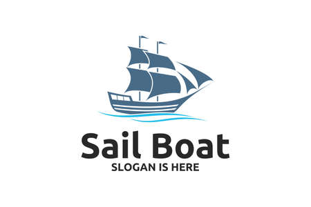 sail boat logo designのイラスト素材