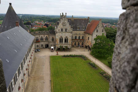 Inner courtyard of Bad Bentheim Castle seen from the tower turretsのeditorial素材