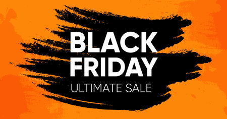 Social media Black Friday promo post template, editable social media template. Background for social media promotion sale design vector. Banner Template. Vector illustration.のイラスト素材