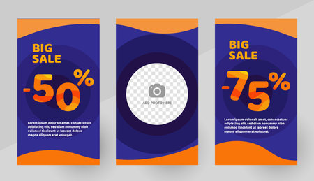 Social media post template, editable social media story template. Background for social media stories sale design vector. Stories Template. Vector illustrationのイラスト素材