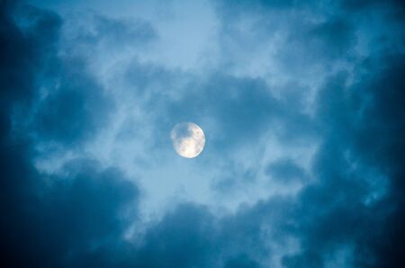 White clouds in a bright blue sky. The beauty of the nature