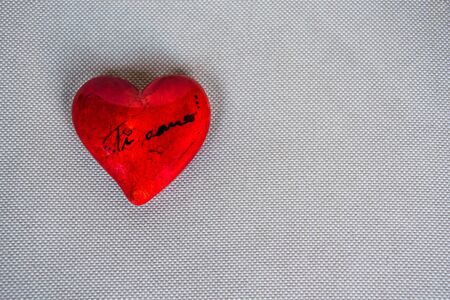 I love you, I love you in Italian language. Red heart on white backgroundの写真素材