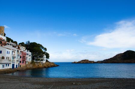 View of Beach of Sa Tuna, Costa Brava-Gironaの写真素材