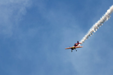 Airplane on display at the 27th edition of Aerosport in Odena. Acrobatic flightのeditorial素材