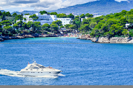 Beautiful views of Cala Figuera in Santanyi, Mallorca, Balearic Islands, Spainの写真素材