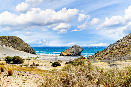 Beautiful views of Monsul beach, in Cabo de Gata, municipality of Nijar, Almeriaの写真素材