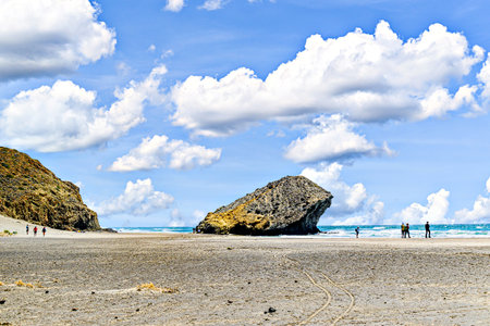 Beautiful views of Monsul beach, in Cabo de Gata, municipality of Nijar, Almeriaの写真素材