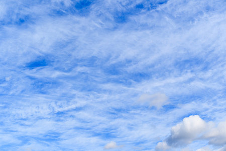 blue sky with cloud closeup. Beautiful nature background and wallpaper.の写真素材