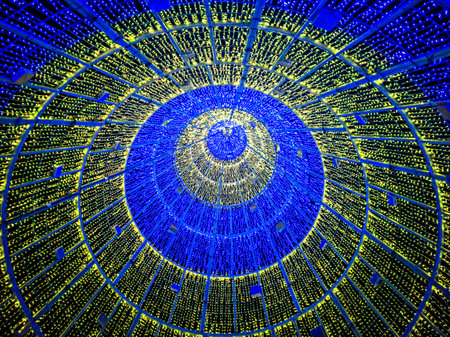 Hundreds of colored illuminated LED lightsの写真素材