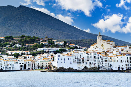 Beautiful views of the picturesque village of CadaquÃ©s, Costa Brava, Girona, Catalonia, Spainの写真素材