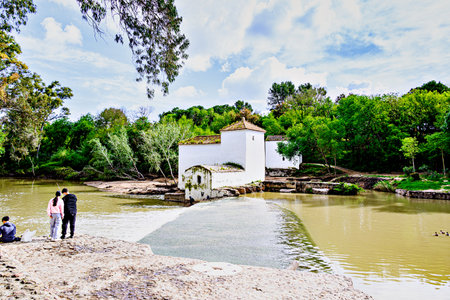 San Juan flour mill, next to the banks of the Guadaira River, within Oromana Park in AlcalÃ¡ de Guadaira, Sevilleの写真素材