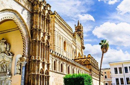 Palermo Cathedral, Sicily, Italy, Byzantine basilicaの写真素材