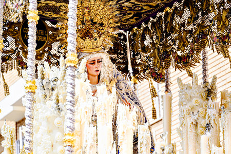 The Virgin of Health procession in the Holy Week procession in Seville, Andalusia, Spain