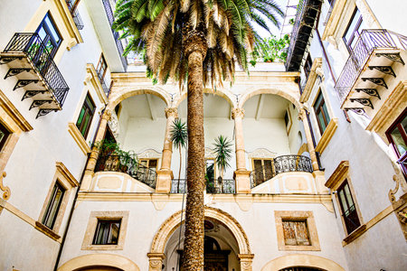 Image of the Palazzo Castrone Santa Ninfa in Palermo, Italy, Sicilyの写真素材