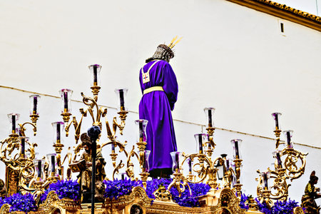 Holy Week celebrations with the procession of Jesus Cautivo in AlcalÃ¡ de Guadaira, Seville, Andalusiaの写真素材
