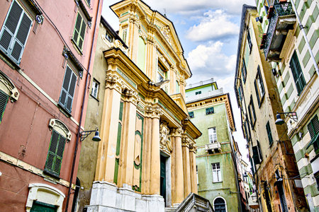 Church of Saint Andrew the Apostle, Savona, Italy, Liguria regionの写真素材