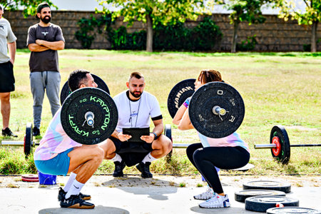 Granollers, Barcelona; October 25, 2025: Participants in the Buffalo CrossFit Games competition at...