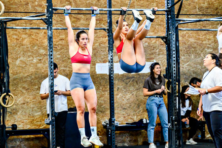 Granollers, Barcelona; October 25, 2025: Participants in the Buffalo CrossFit Games competition at...