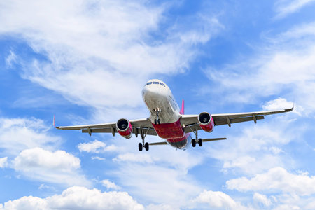 Barcelona, â€‹â€‹Spain; April 5, 2025: Wizz Air Malta Airbus A320 landing at Josep...