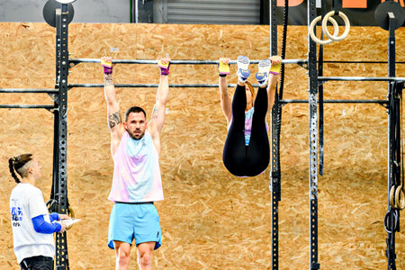 Granollers, Barcelona; October 25, 2025: Participants in the Buffalo CrossFit Games competition at...