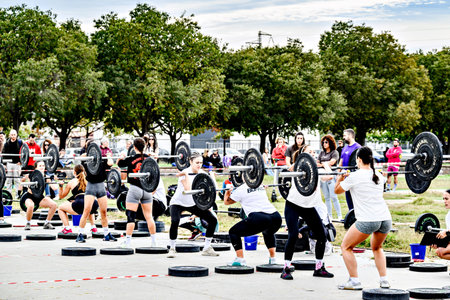 Granollers, Barcelona; October 25, 2025: Participants in the Buffalo CrossFit Games competition at...