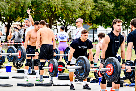 Granollers, Barcelona; October 25, 2025: Participants in the Buffalo CrossFit Games competition at...
