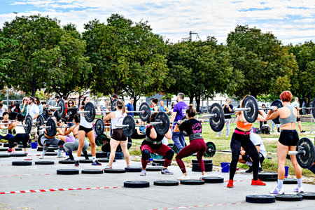 Granollers, Barcelona; October 25, 2025: Participants in the Buffalo CrossFit Games competition at...