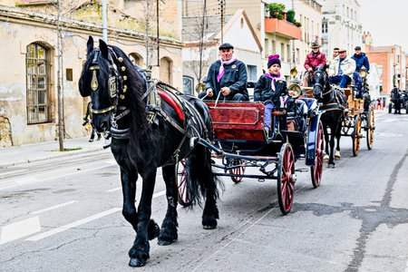 Igualada, Barcelona, â€‹â€‹Spain; January 19, 2025: Festival of the Three Tombs of...