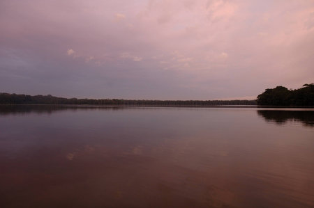 Sandoval Lake at sunriseの写真素材