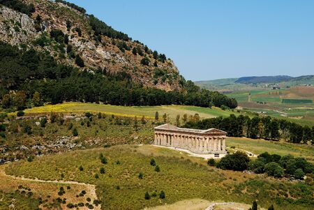 The Doric temple of Segestaの写真素材